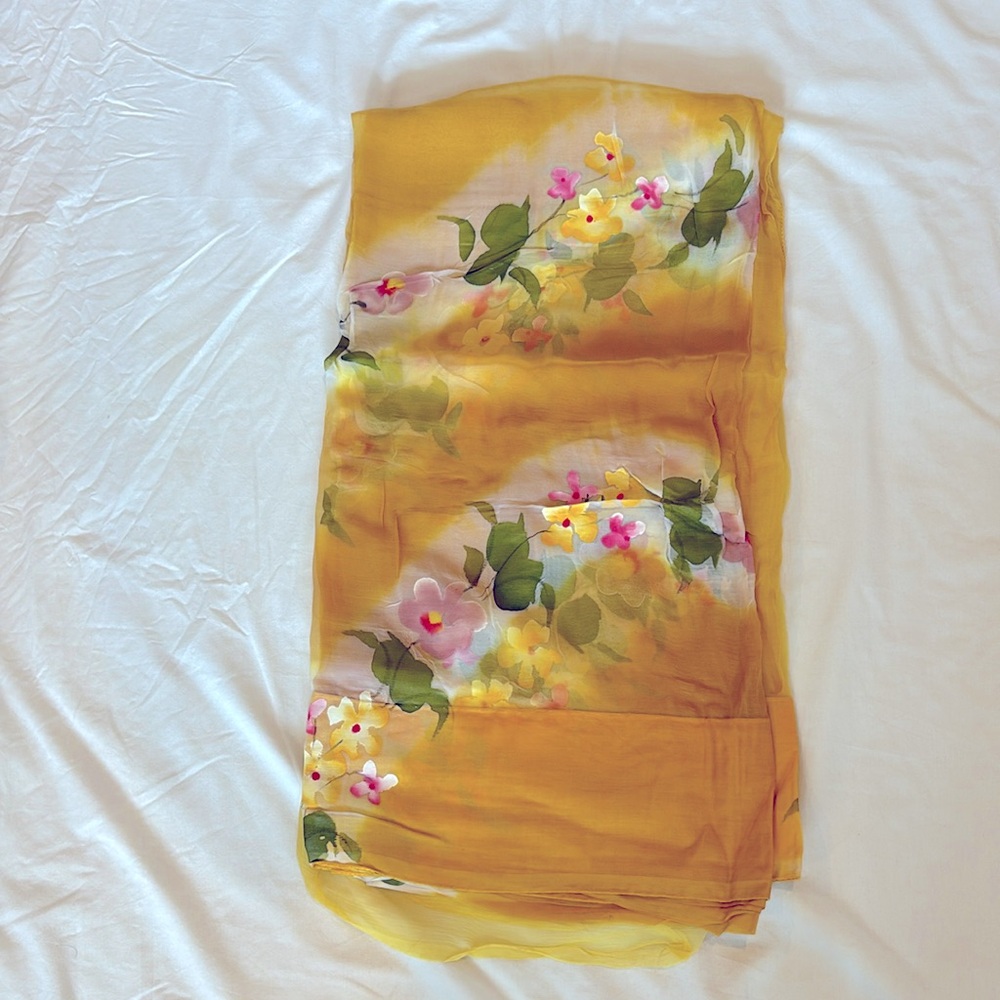 Hand painted chiffon Saree